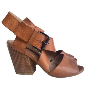 Marsell Strappy Sandal, Block Heel, Stacked Heel, Distressed Leather, size 37.5